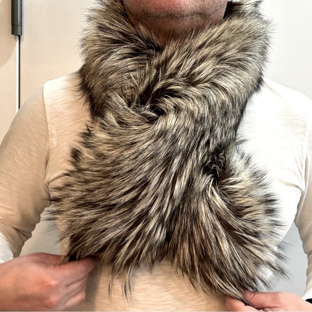 Silver fox fur scarf.
